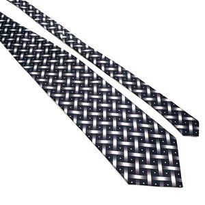Fuliwang Mens Necktie Accessory Shiny Black White Office Work Casual Dad Gift
